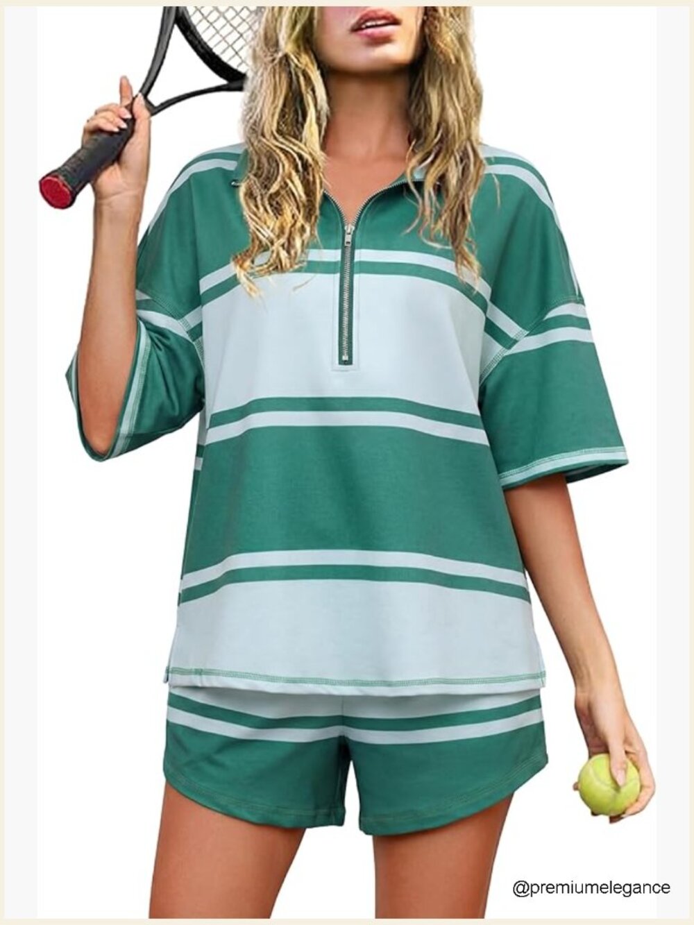 Striped Short Sets for Women 2 Piece Oversized Lounge Travel Tracksuit